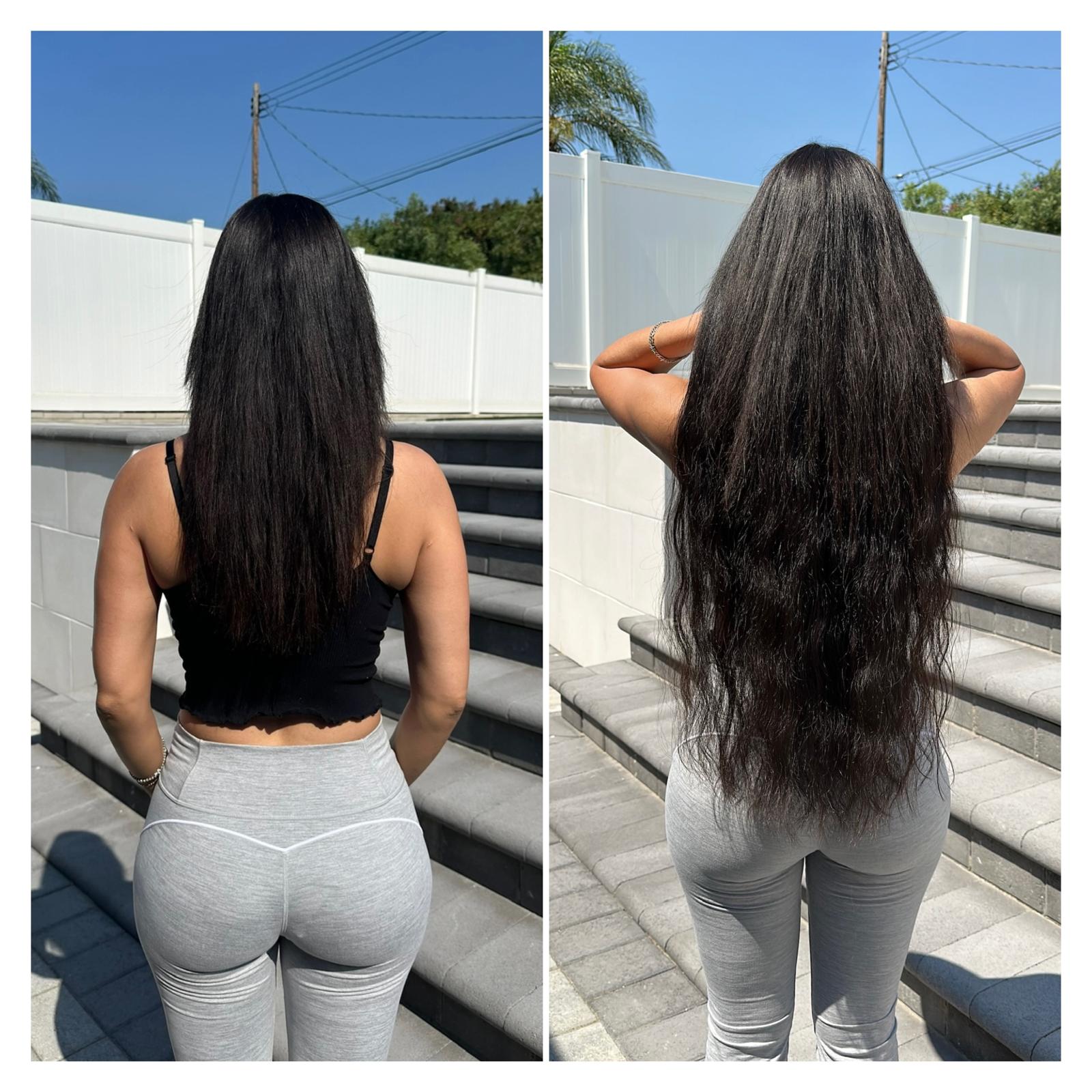 VIBE Extensions LA hair transformation 3 — before and after